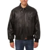 Milwaukee Bucks Front Logo Full Black Leather Jacket