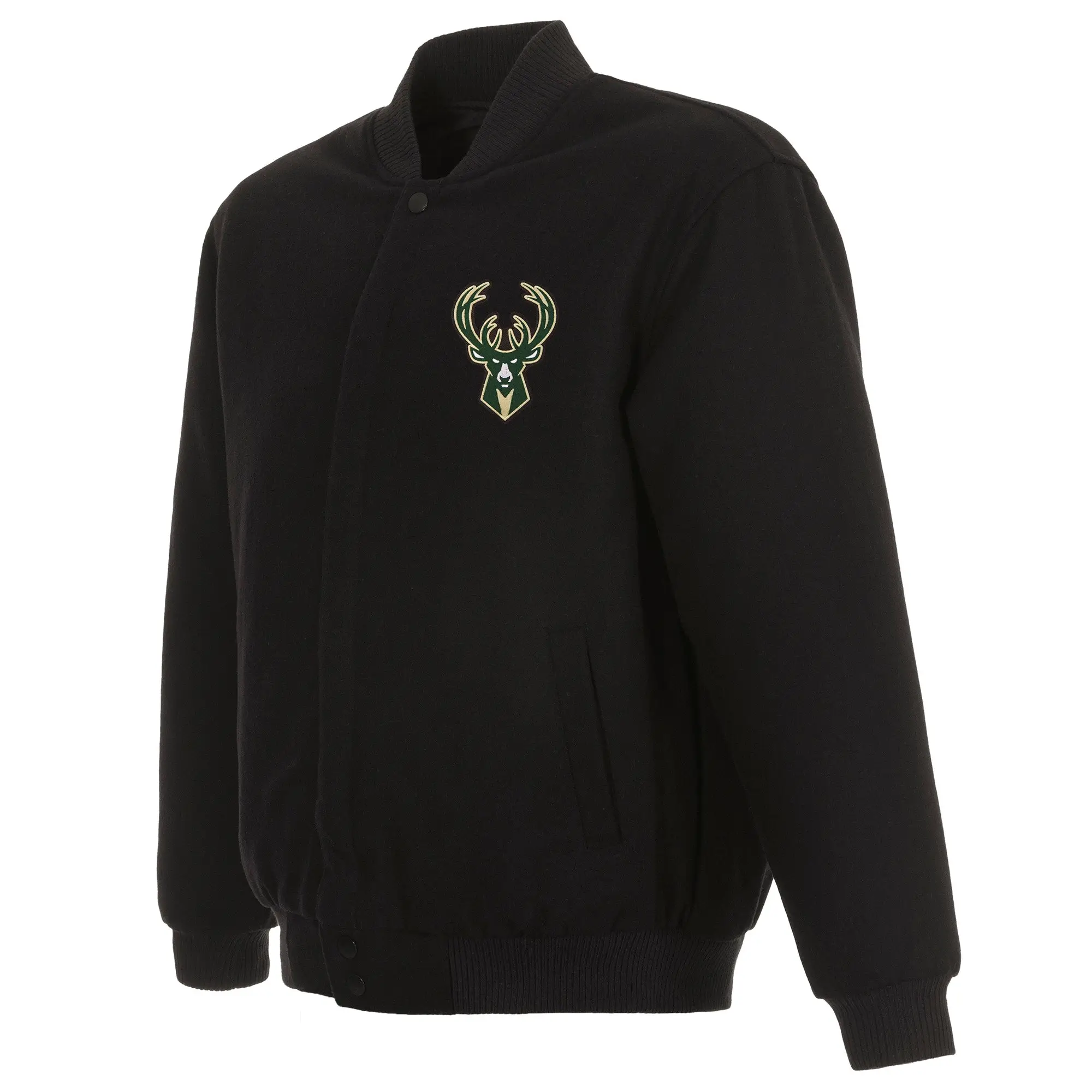 Milwaukee Bucks Reversible Black Wool Varsity Jacket