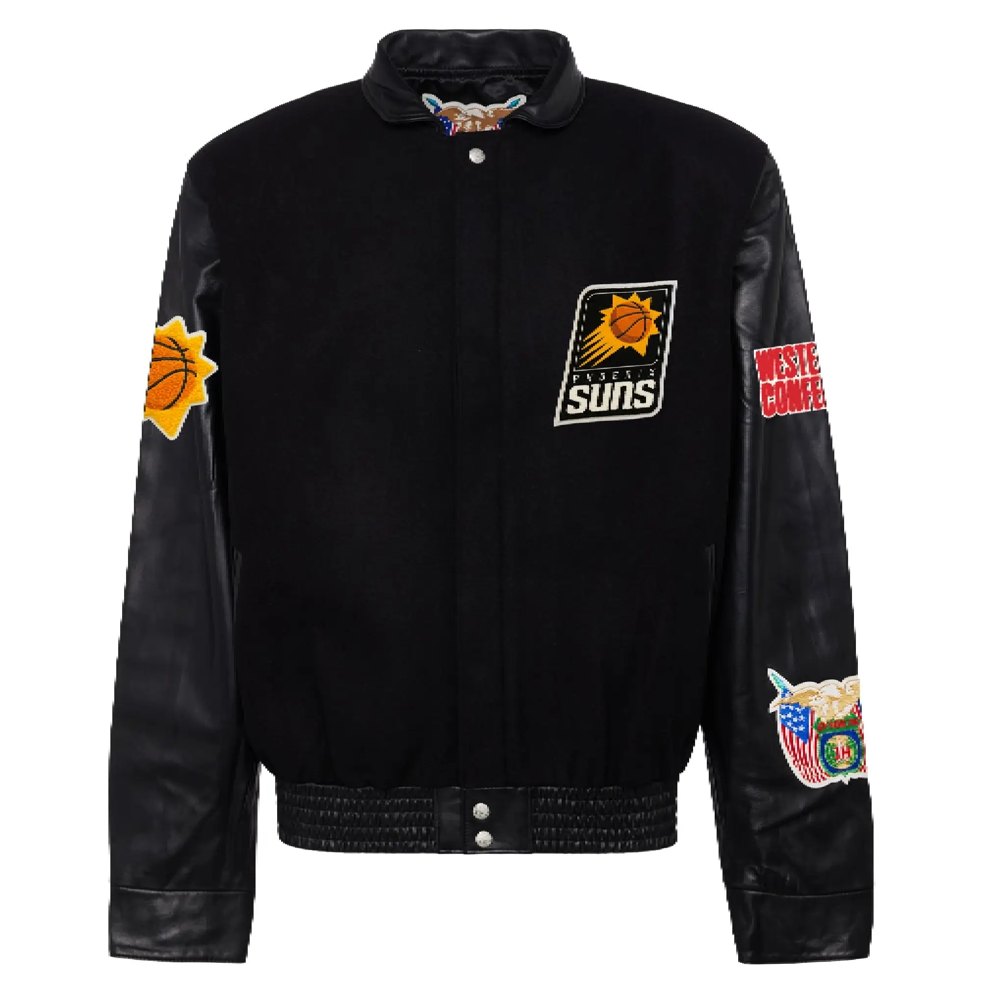 Phoenix Suns Wool & Leather Black Varsity Jacket