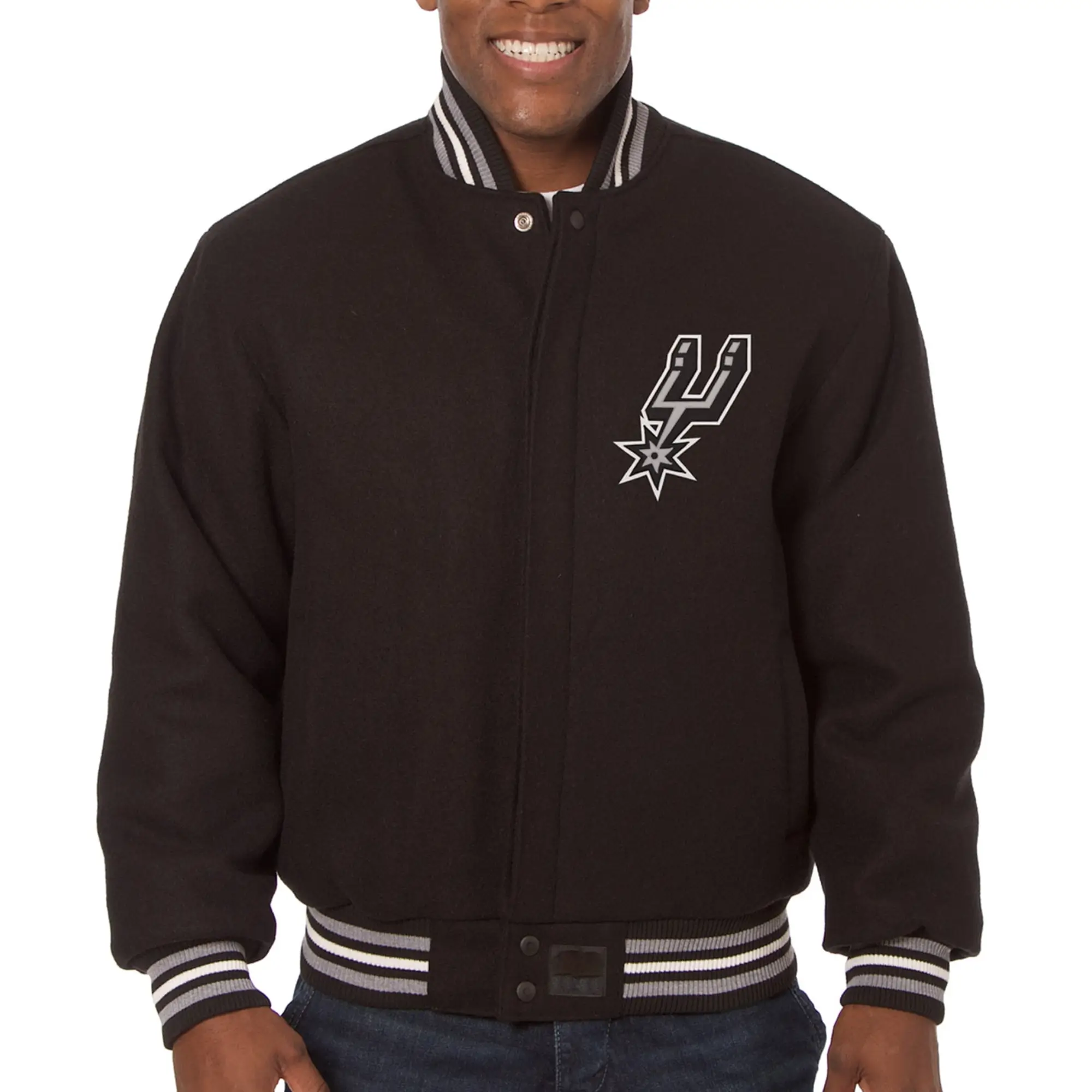 San Antonio Spurs Wool Black Varsity Jacket