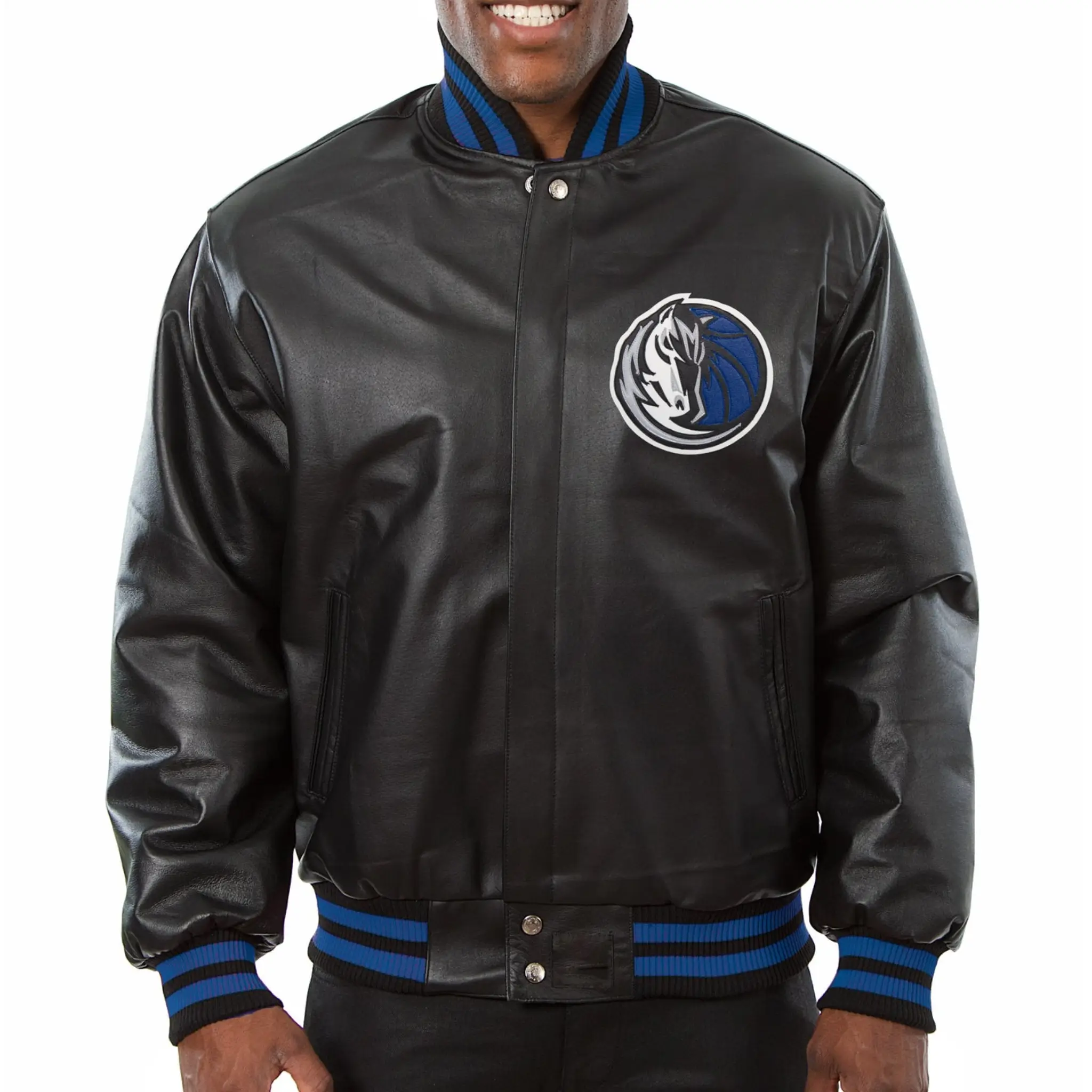 Dallas Mavericks Leather Varsity Black Jacket