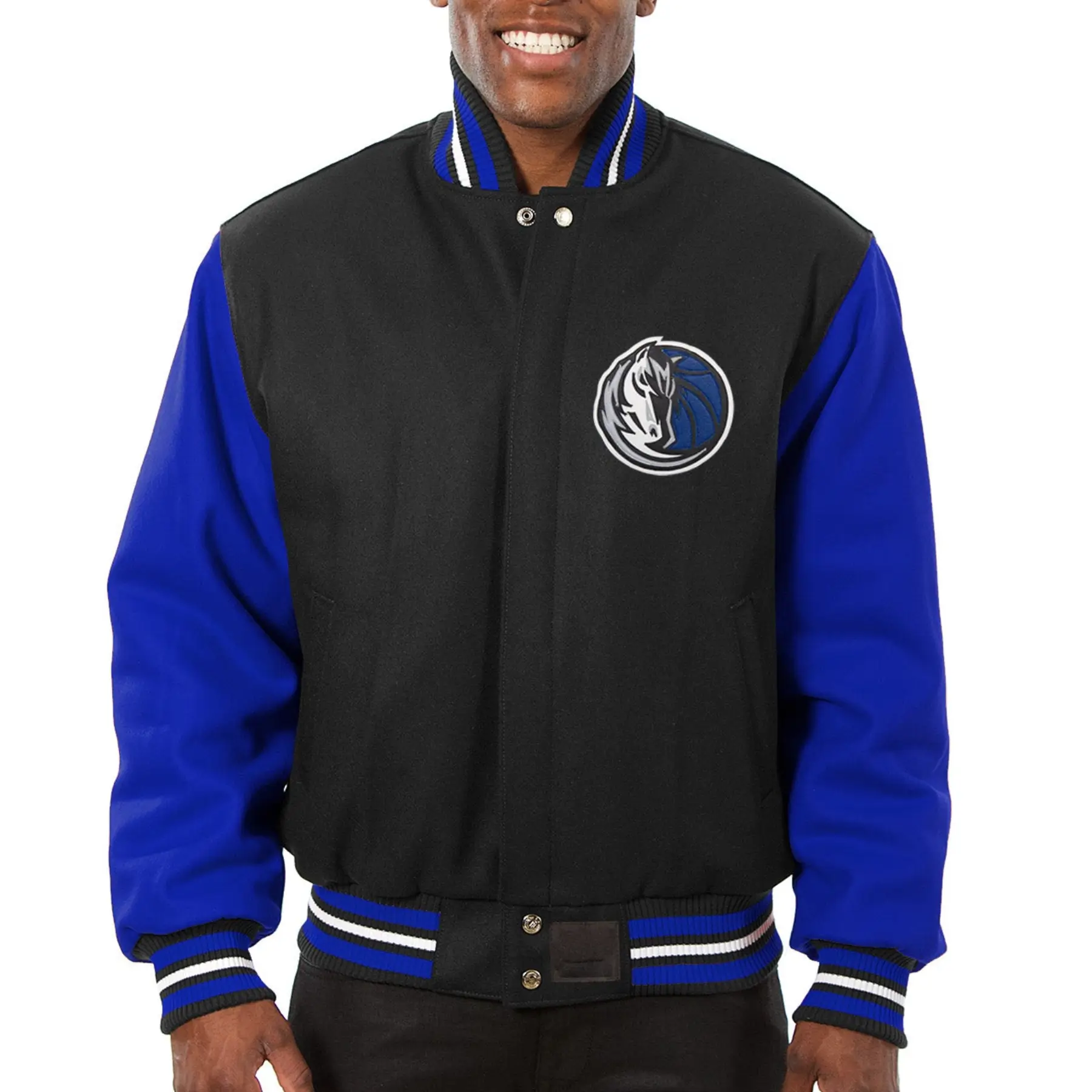 Dallas Mavericks Wool Varsity Jacket Black & Blue