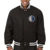 Dallas Mavericks Wool Varsity Jacket Button & Zipper Closure