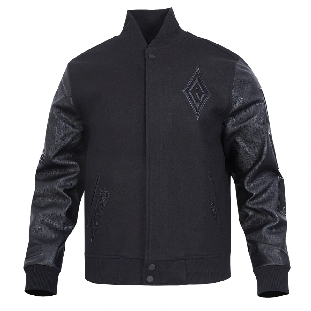 Las Vegas Aces Triple Black Wool & Leather Varsity Black Jacket